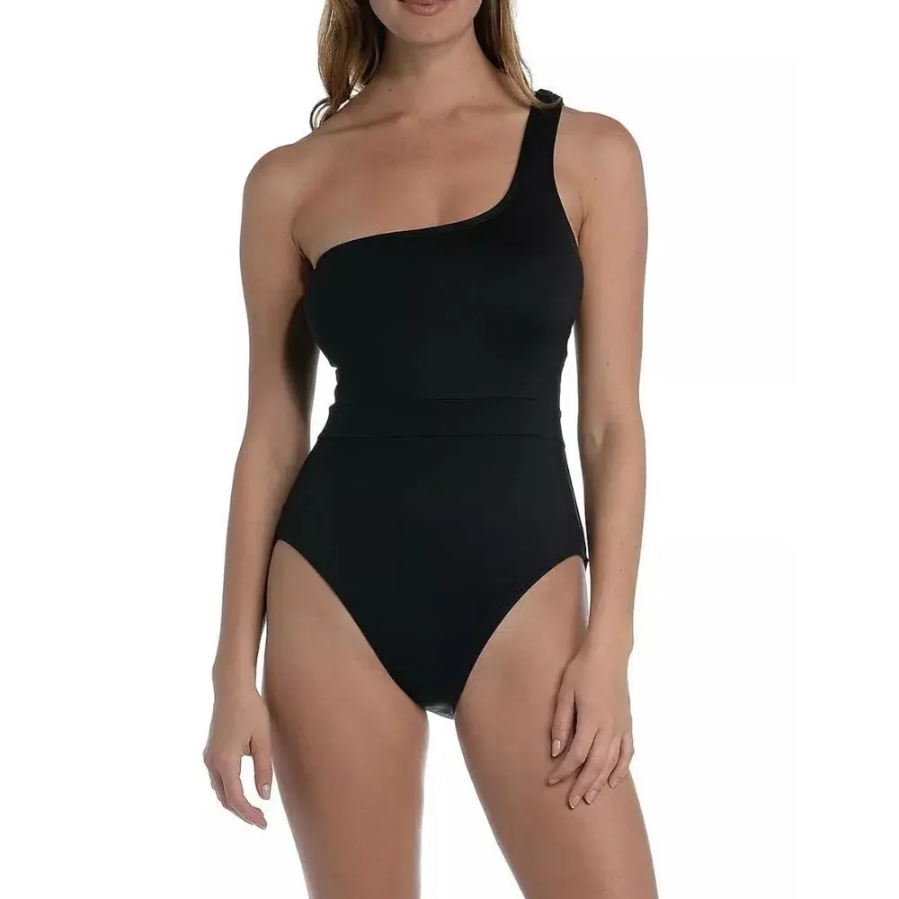 New With Tags Mynah Swimsuit Blk Assymetrical Lace back Large Sexy‎